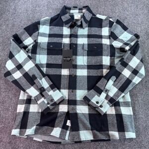 7 Diamonds Generation Flannel Mens L Mint Navy Plaid 4-Way Stretch NWT GSMK-7396